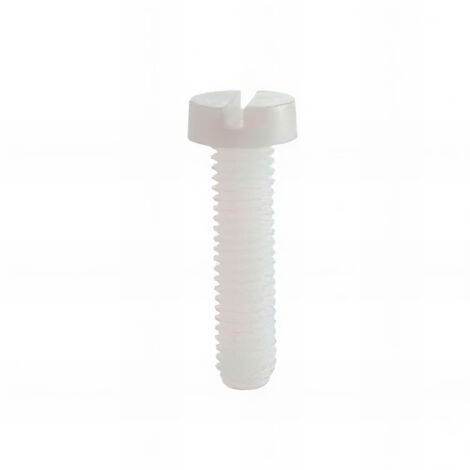 Vis métaux tête cylindrique Fendue 6 x 25 mm Polyamide naturel - Boite de 200 pcs - Fixtout VMCF06025NY