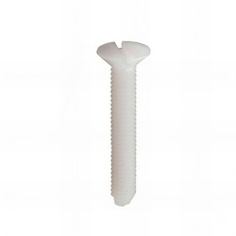 Vis métaux tête fraisée Fendue 5 x 12 mm Polyamide naturel - Boite de 200 pcs - Fixtout VMFF05012NY