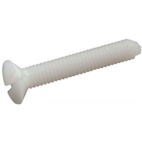 Vis métaux Tête fraisée Fendue M6X25 Polyamide 6.6 nylon naturel