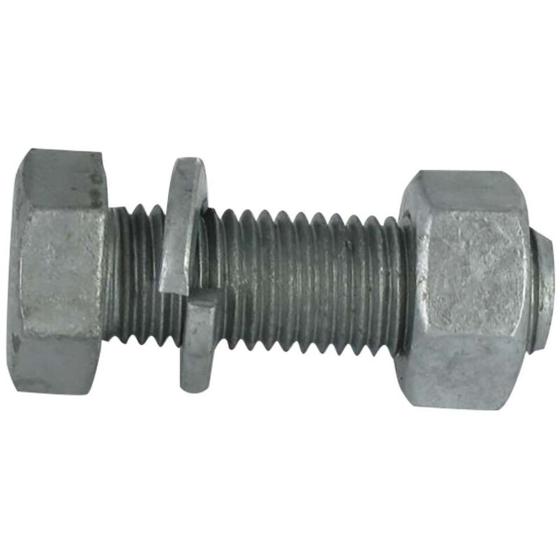 Boulon (vendu avec Ecrou) Tête hexagonale TH 5/8X2"1/2 UNC GR5+GROW+RD. Forte tenue à la corrosion Acier galvanisé-10 pièces