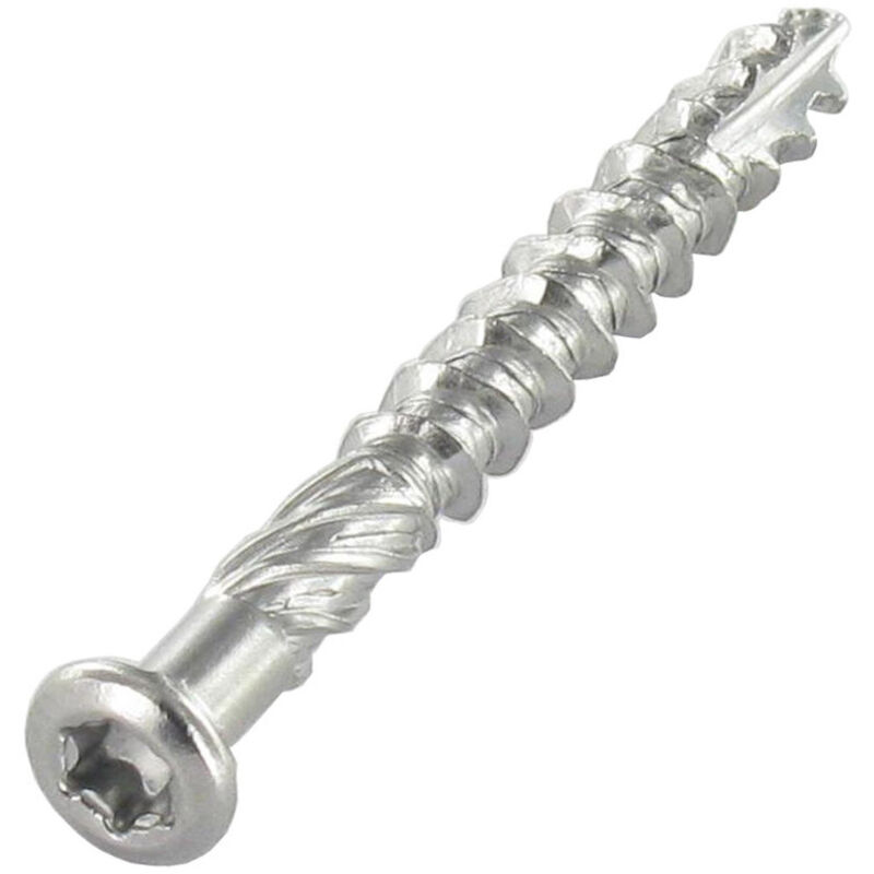 Vis terrasse Tête fraisée tf Cranté torx T25 Pointe antifendage cut type 17 5X70 Inox A2-400 pièces