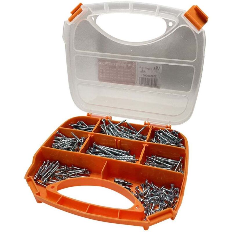 Assortiment de 280 vba Vis bois agglo Tête fraisée tf Pozi Acier zingué Embout-100 pièces