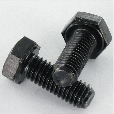 Vis métaux Tête hexagonale TH M6X30 Classe 6.8 Acier zingué noir 200 Heures brouillard salin sans rouille rouge-100 pièces