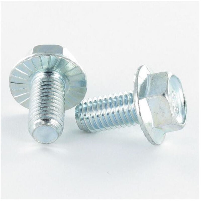 Vis métaux Tête hexagonale th M6X35 Embase collerette crantée Classe 8.8 Acier zingué-200 pièces