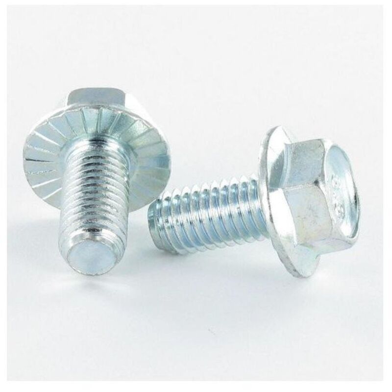 Vis métaux Tête hexagonale th M8X25 Embase collerette crantée Classe 8.8 Acier zingué-200 pièces