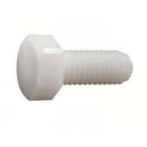 Vis métaux Tête hexagonale TH nylon naturel Polyamide 6.6 M5X12