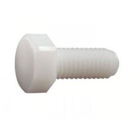 Vis métaux Tête hexagonale TH Nylon Naturel Polyamide 6.6 M6X16-10 pièces
