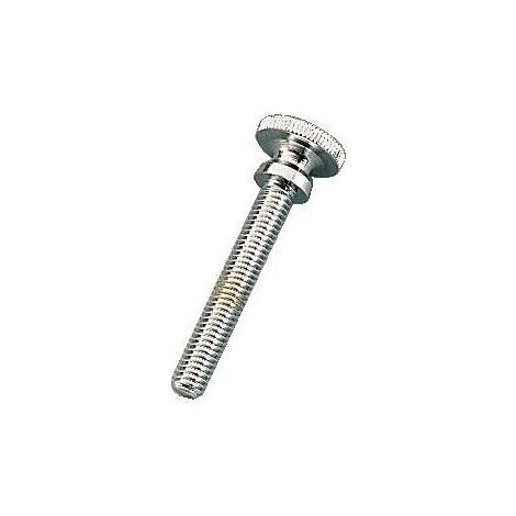 Vis métaux tête moletée laiton chromé, diamètre 5 mm, longueur 30 mm, sachet de 10 vis - FAUQUET