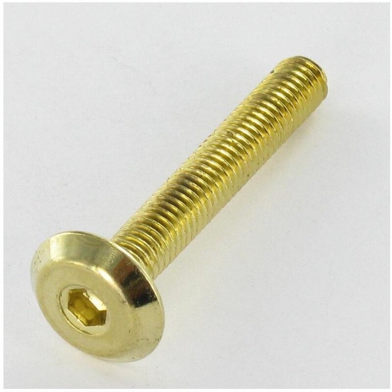 Vis métaux tête plate Clé de 4 HC4 M6X60 Acier laitonne-100 pièces