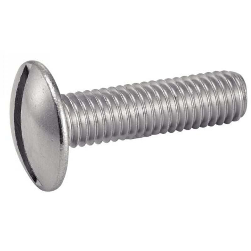 Vis métaux tête ronde large poêlier fendue inox A2, diamètre 5 mm, longueur 16 mm, boîte de 200 vis Acton