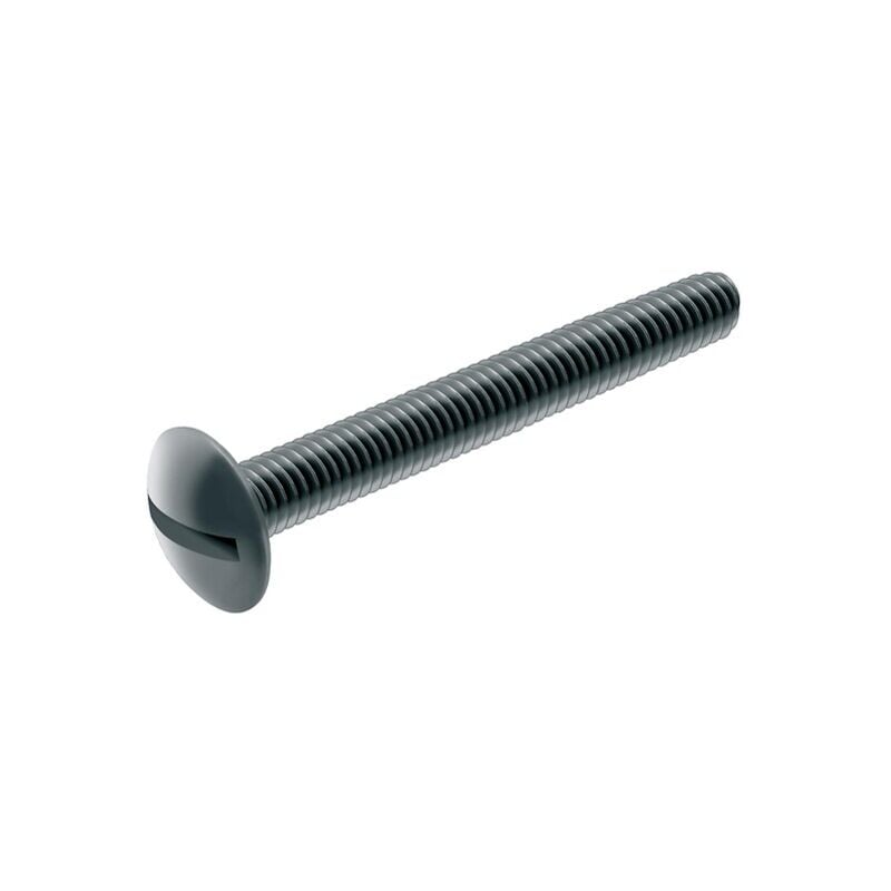 Vis métaux tête ronde large poêlier fendue inox A2, diamètre 6 mm, longueur 16 mm, boîte de 200 vis Acton