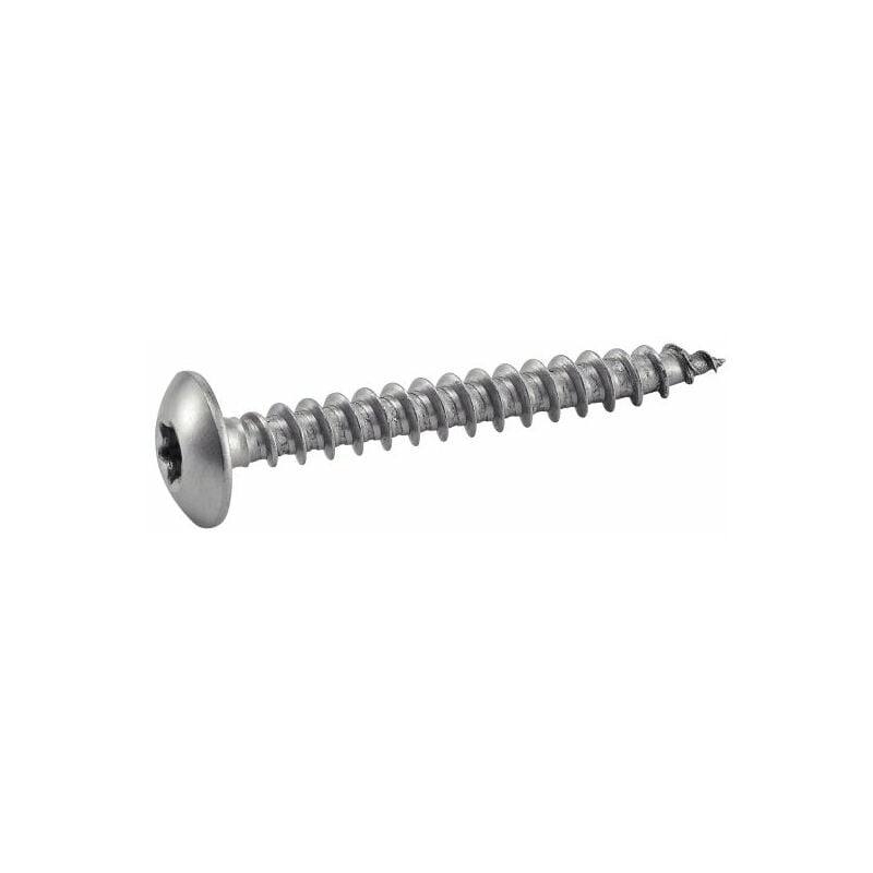 Vis à bois tête cylindrique large six lobes pour pentures - Inox A2 6x35 mm - Boîte de 100