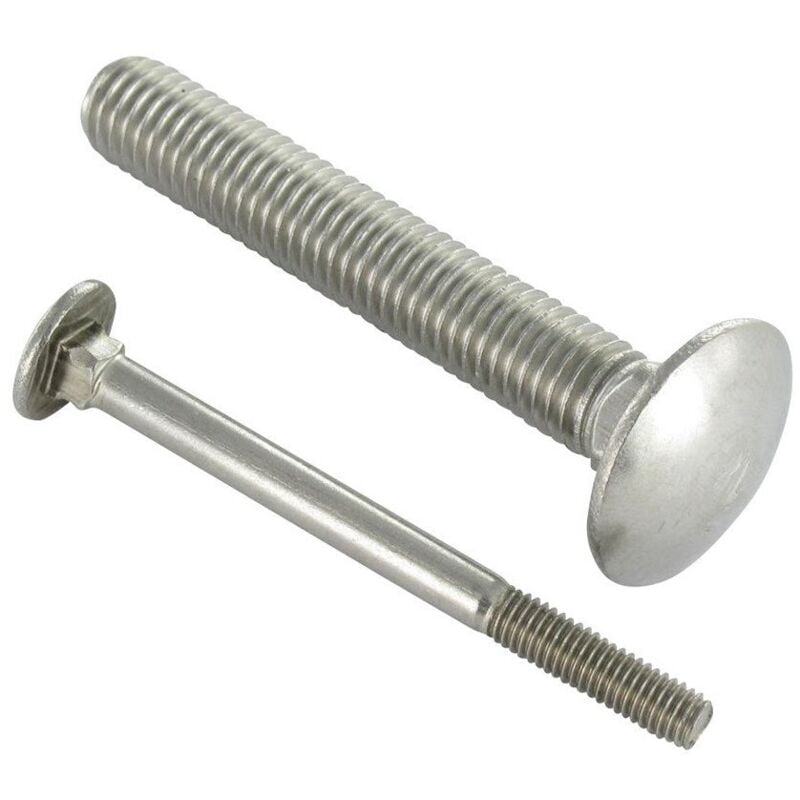 Vis métaux trcc japy tête ronde collet carré Inox A4 M6X60 Filetage partiel-100 pièces