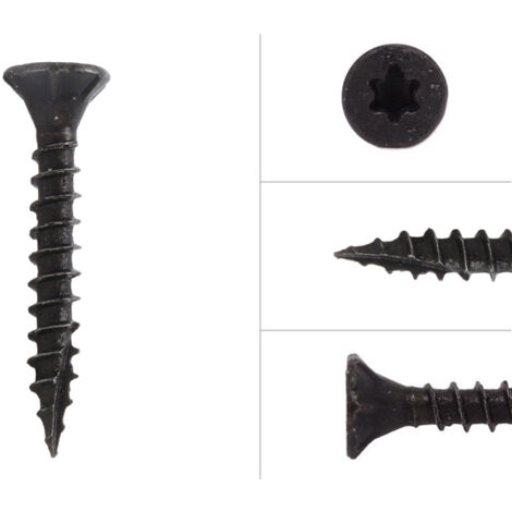 Vis noires galvanisées 3.5 x 25 mm Torx 20 avec pointe