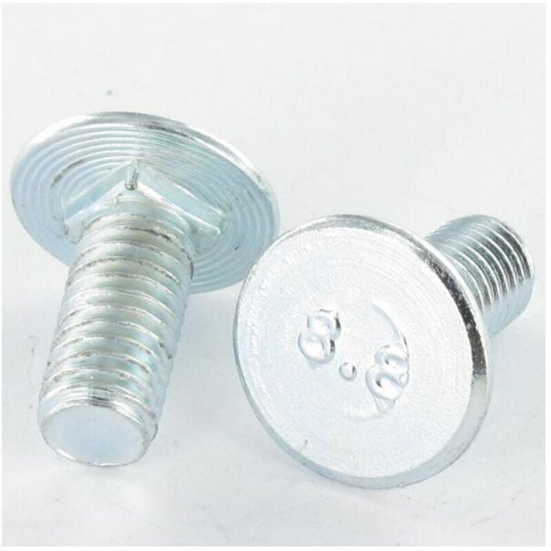 Vis métaux tête plate col.carre M6X16 Classe 8.8 Acier zingué-500 pièces