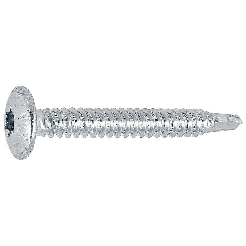 Vis penture autoperceuses tête ronde Torx acier zingué blanc entièrement filetées, ø 6,3 mm x l 25,4 mm, boîte de 250 Viswood