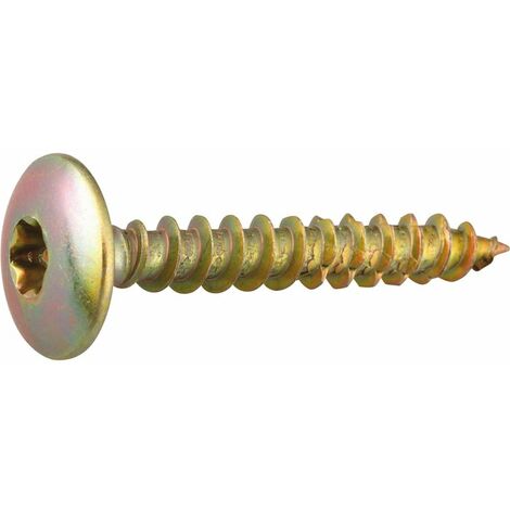 Vis penture tête cylindrique bombé T25 zingué jaune - Viswood