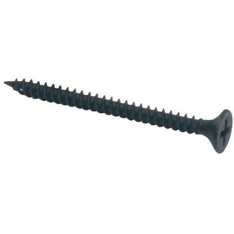 Vis plaque de plâtre tête trompette empreinte PH 2 acier phosphaté noir entièrement filetées, Ø 4,2x85mm boîte 500