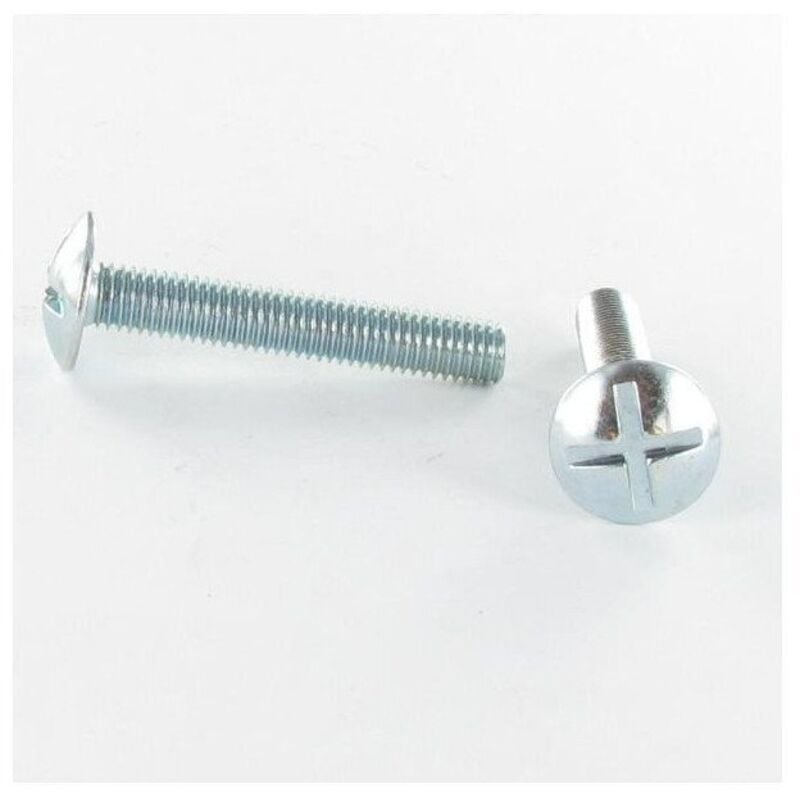 Vis Poelier tête ronde large Tête ronde large Fendue En Croix M8X45 Filetage total Inox A2-30 pièces