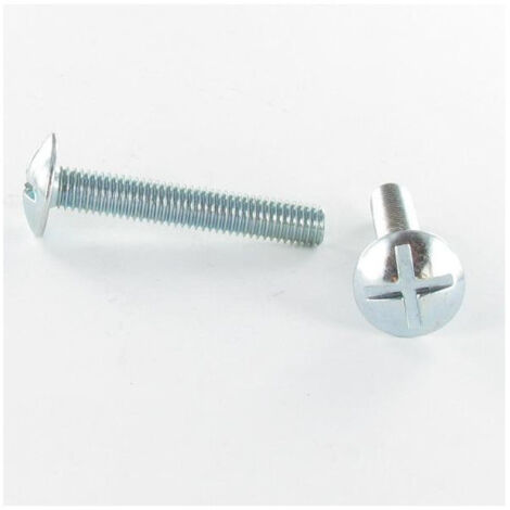 Vis Poelier tête ronde large TRL Fendue En Croix M4X16 Filetage total Inox A2-1 pièce