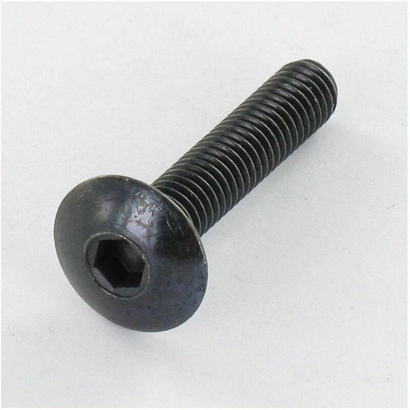 Vis Poelier tête ronde large Tête ronde large M8X55 Clé de 5 HC5 Acier zingué noir-100 pièces