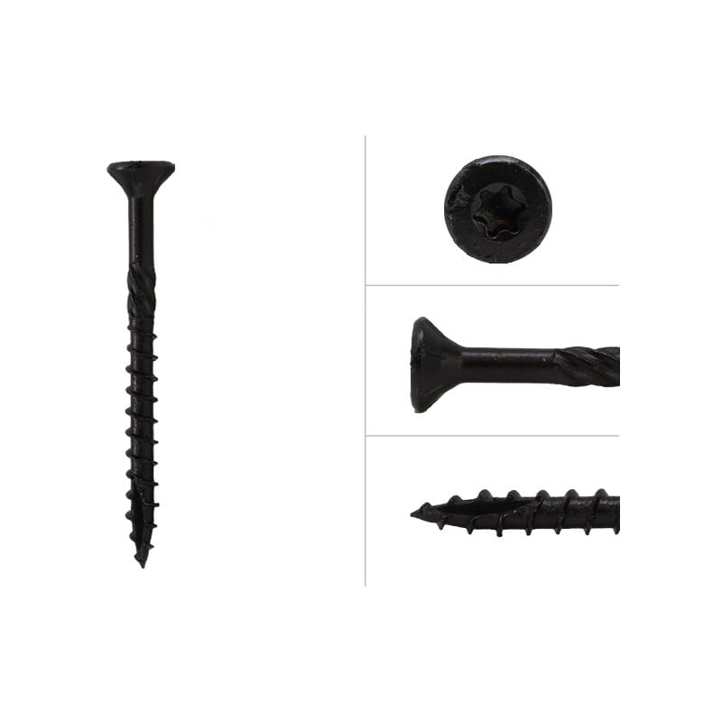 Wovar - Vis pour bois dur Noir ar 5 x 60 mm - Boîte de 200 pièces