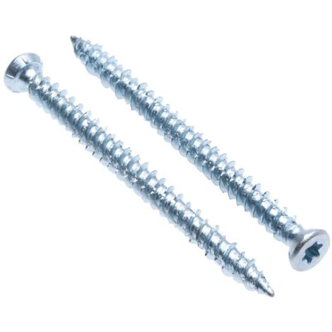 Vis Pour Cadre en Béton Tête et Filetage Autotaraudeur en Acier Trempé Zingué Concrete Screws (Lot de 100) Taille 7.5mm x 112 mm