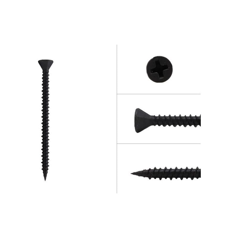 Vis pour cloisons sèches en acier phosphaté à gros fils 4.8 x 150