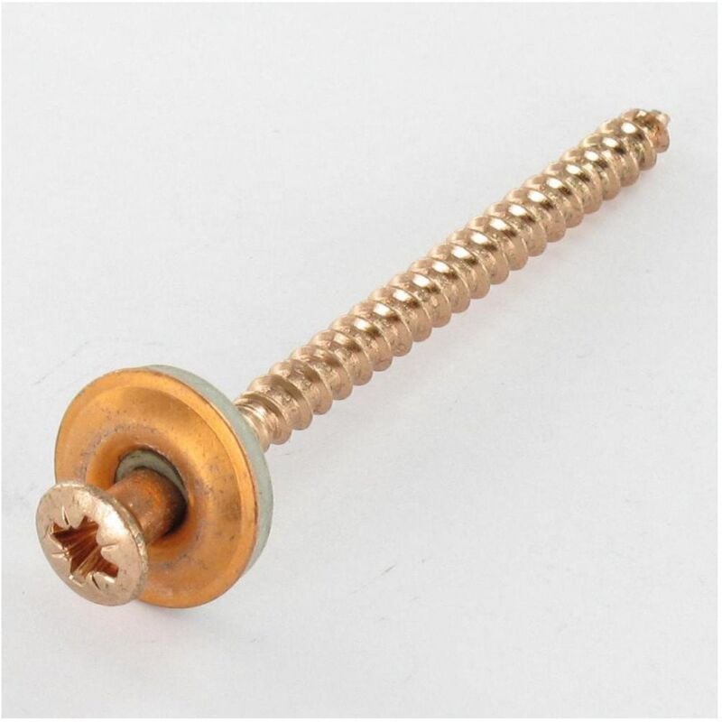 Vis pour faitage Tête fraisée bombée tfb Pozi Inox Inox A2 cuivre Rondelle d'étanchéite avec joint-30 pièces