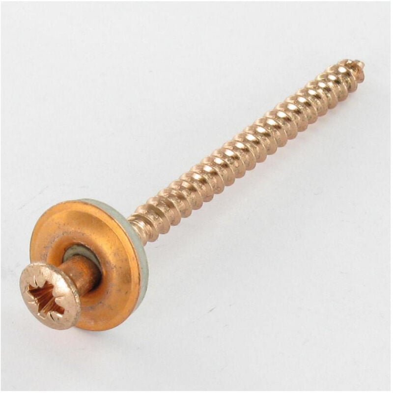 Vis Express - Vis pour faitage Tête fraisée bombée tfb Pozi Inox Inox A2 cuivre Rondelle d'étanchéite avec joint-200 pièces