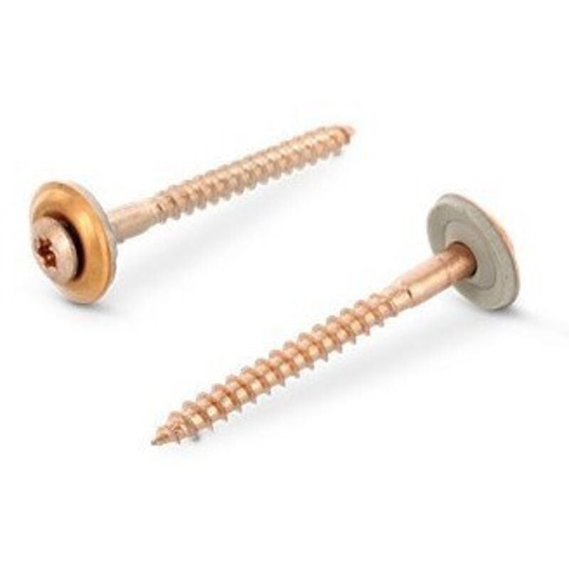 Vis faitage Tête fraisée bombée tfb torx T20 Inox A2 cuivre 4.5X150 Rondelle d'étanchéite epdm 2 pièces-30 pièces