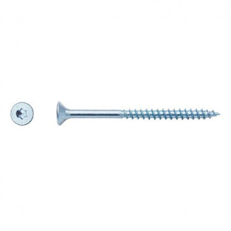 Vis pour panneaux agglomérés tête fraisée Filetage Partiel Torx® Zingué - 5 x 90 mm- Vendu par 150