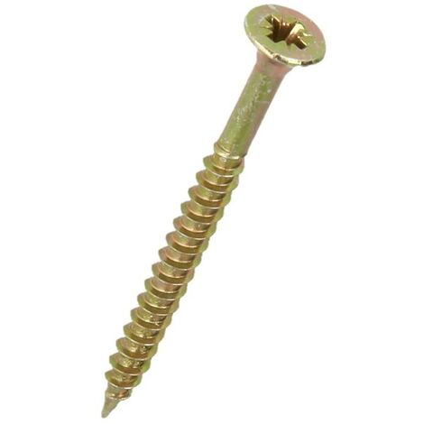 Vis pour panneaux d'aggloméré diamètre 6x90mm cruciforme jaune chromé
