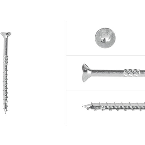 Vis pour panneaux d'aggloméré Galvanisé 6 x 80 mm Torx 30