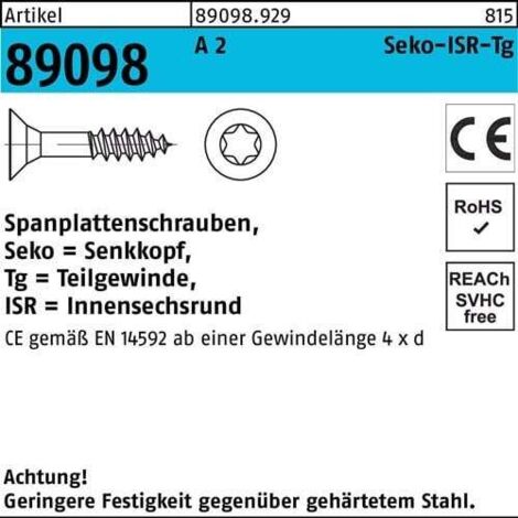 Vis pour panneaux d'aggloméré R 89098 SEKO ISR TG 6x 160-T25 A 2 100 pièces