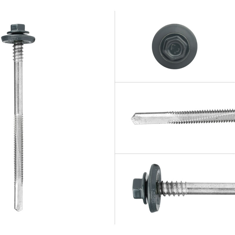 Wovar - Vis pour panneaux sandwich galvanisées - Anthracite - 6.3 x 100