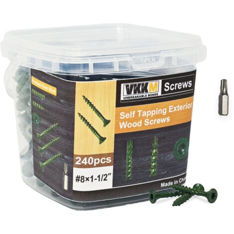 Vis pour Patio Vert à Rainure, 240PCS 81-1/2" - Fixation Sécurisée de Planches, Terrasse/Clôture, Résistante à la Rouille, Pour Menuisiers & Amateurs de Bricolage