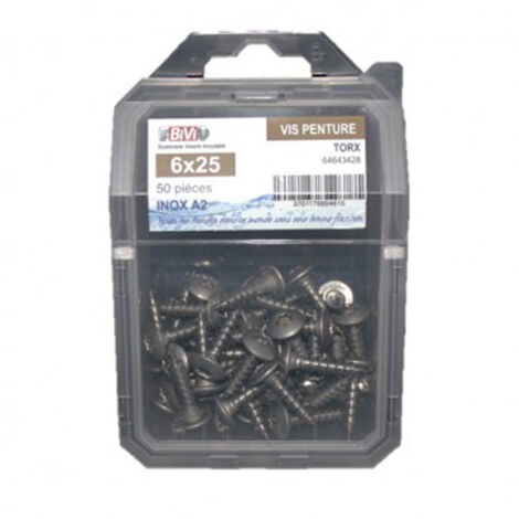 Vis pour penture Torx® Inox A2 - Coque de 50 pièces - 6 x 30 mm- Vendu par 4