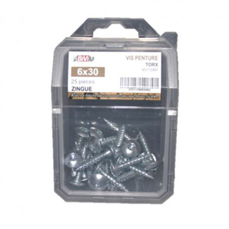 Vis pour penture Torx® Zingué bichromaté - Coque de 25 pièces - 6 x 40 mm- Vendu par 4
