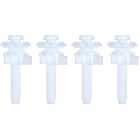 Vis pour plaque de recouvrement du boulon de verrouillage du siège de toilettes, blanches, longueur 64 mm, 4 pièces