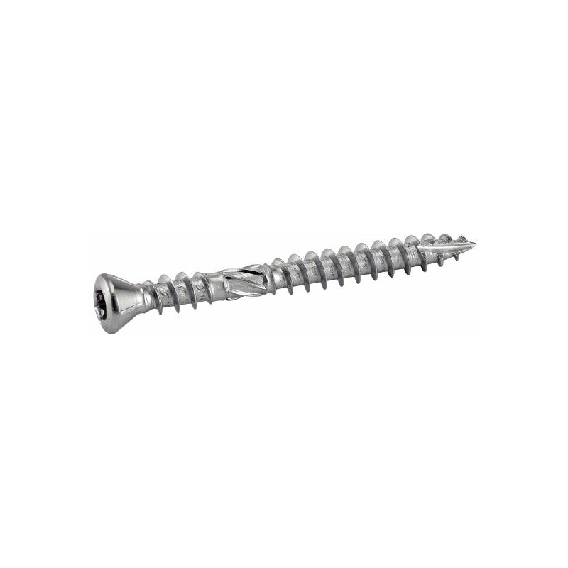 Vis terrasse tête fraisée bombée six lobes - Double filet - aisi 410 5x60 mm - Boîte de 200