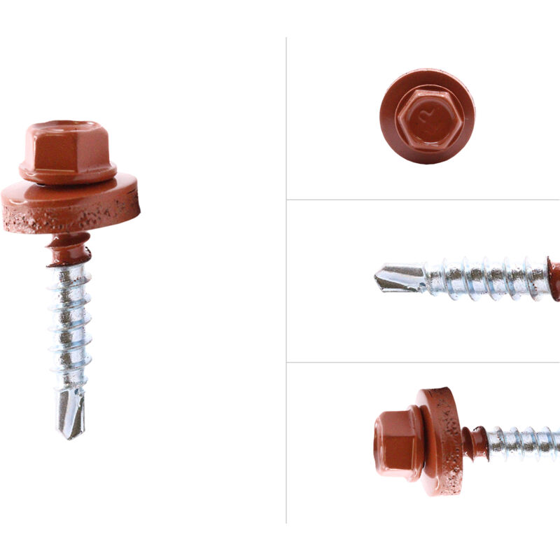 Vis pour tôle imitation tuile Galvanisé Terracotta R8004 4.8 x 28