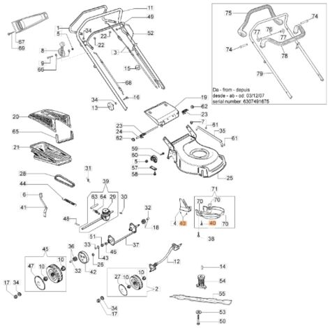 Vis pour tondeuse à gazon modèles G44TB G44TK ORIGINAL OLEOMAC 011200035R