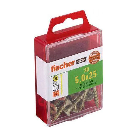 Vis POWER FAST acier bichromate Pozidriv 5x25 mm, 20 pièces