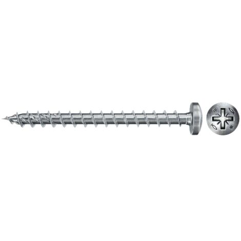 Vis PowerFast II FPF II PZF, 45x40 BC, Tête ronde, Entraînement PZ, Filetage plein, Zingué, Boîte 200 Fischer 670339
