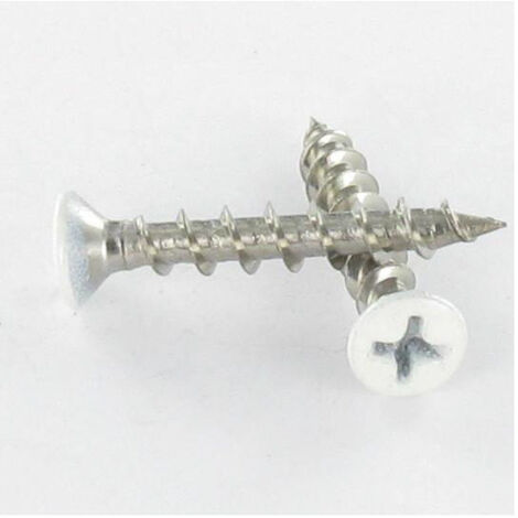 VIS PVC INOX A2 TETE FRAISEE BOMBEE TFB PHILLIPS 4.2X25 LAQUE BLANC RAL9010/BLANC PUR | Conditionnement: Unitaire