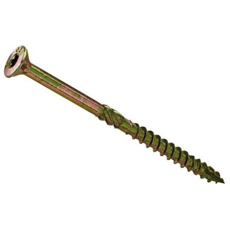 Vis rocket charpente acier bichromate tete fraisee etoile 8x220-100 filetage partiel boite