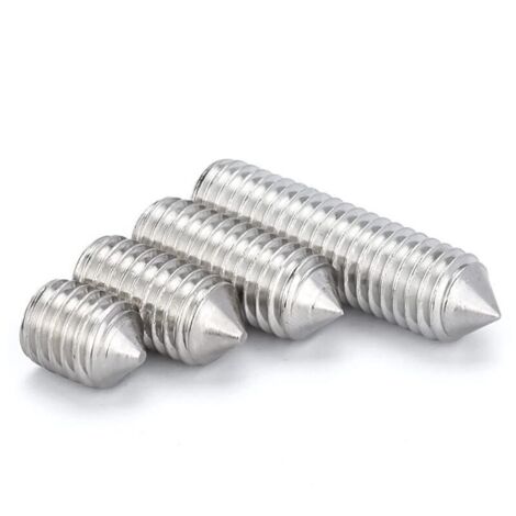 Vis Sans Tête Coniques M6 Vis Sans Tête Hexagonales en Acier Inoxydable Fixations Allen Vis Pointeau M6×20mm,20 pcs