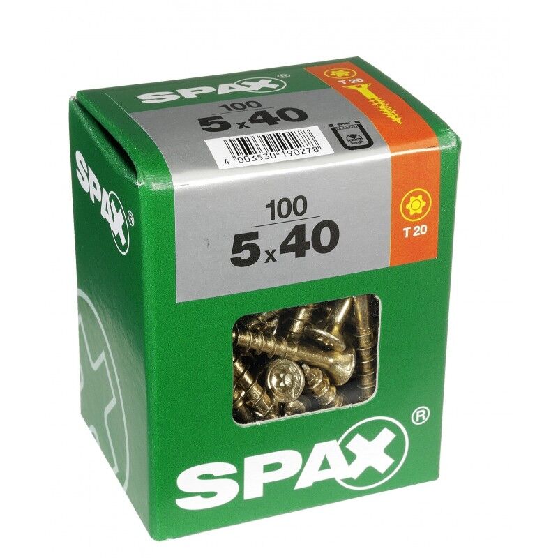 Lot de 100 vis acier tęte fraisée torx Spax Diam.5 mm x L.40 mm
