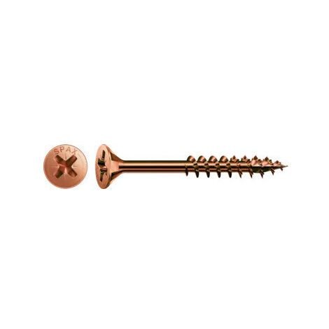 Vis Spax Tête fraisée TF Pozi N°2 5X80 Filetée sur 46 Filetage partiel ACIER BRUNI-1 pièce